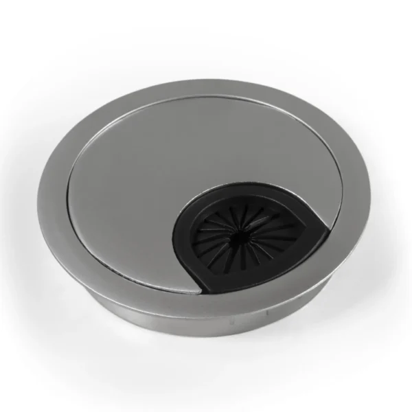 Kabeldurchführung McPower "WB-02" aus Metall, chromfarben, Ø70mm