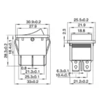 Wippenschalter McPower, 4-polig, beleuchtete Wippe, 250V/15A, Stellungen: EIN/AUS – Bild 2