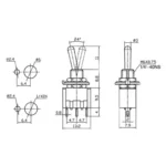 Miniatur-Kippschalter McPower, 125V/6A, 3-polig, 3 Stellungen: EIN/AUS/EIN – Bild 2