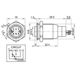 Vollmetallschalter mit Ringbeleuchtung, weiß, 16mm-Ø, 250V, 3A, Lötanschluss – Bild 3