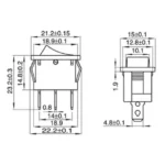 Wippenschalter McPower, 3-polig, schwarze Wippe, AC 250V/6A – Bild 3