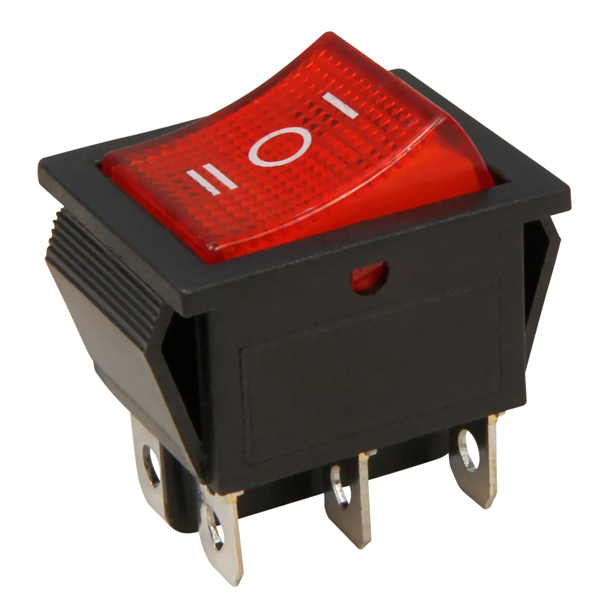Wippenschalter McPower, 6-polig, rote Wippe, AC 250V/10A – Bild 1
