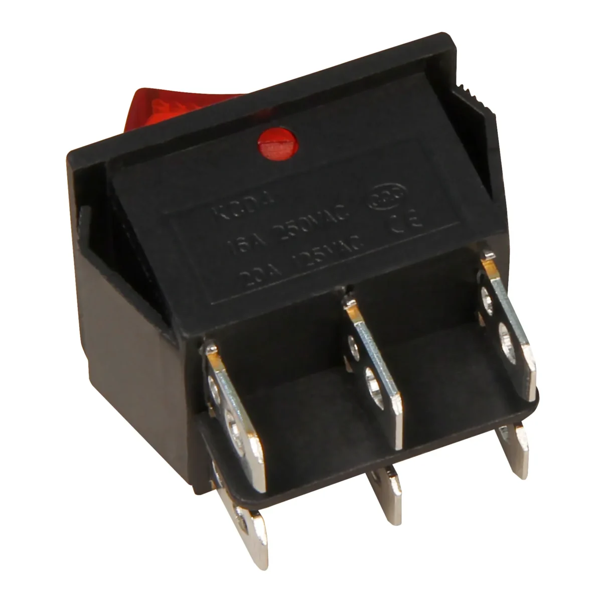 Wippenschalter McPower, 6-polig, rote Wippe, AC 250V/10A – Bild 2