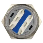 Vollmetall-Schlüsselschalter,  230V AC -3A, 19mm, 2 fach,  6 Lötanschlüsse – Bild 3