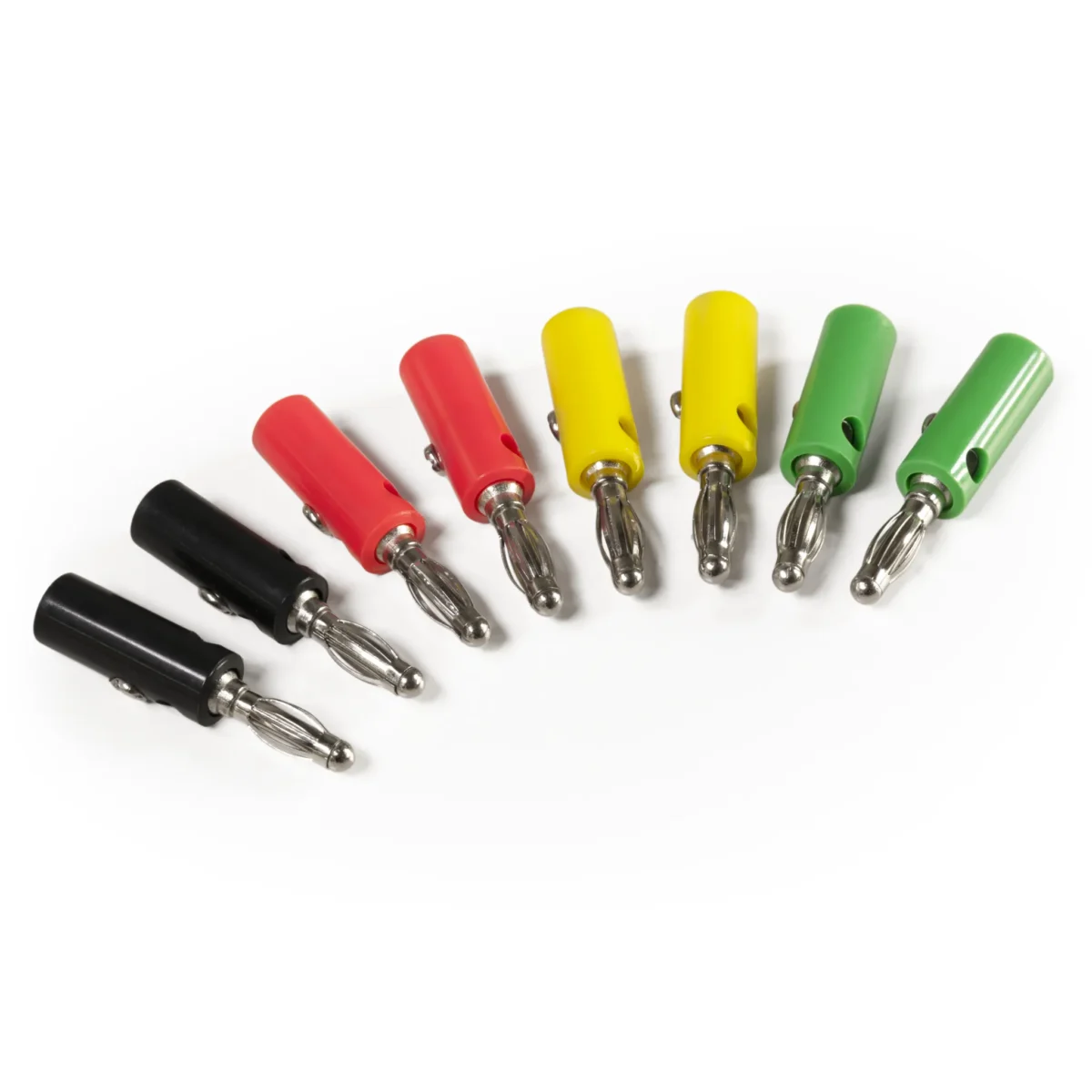 Bananenstecker-Set McPower, 4mm, Querloch, Druckfeder, 4 Farben, 8-teilig – Bild 1