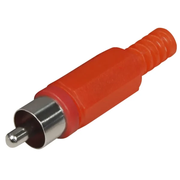 Cinch-Stecker rot mit Knickschutz