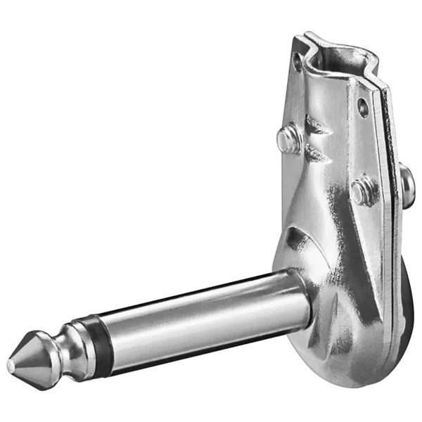 Klinken-Stecker 6,35mm, Mono, Metall, abgewinkelt