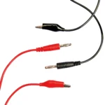 Messleitung McPower, 80cm, 1x rot, 1x schwarz, Krokoklemme und Bananenstecker