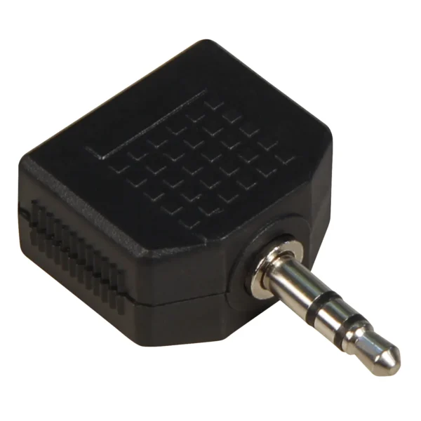Klinke-Adapter, stereo 2x 3,5mm Kupplung auf 3,5mm Stecker