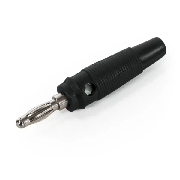 Bananen-Stecker McPower, 4 mm, Querloch, Druckfeder, schwarz