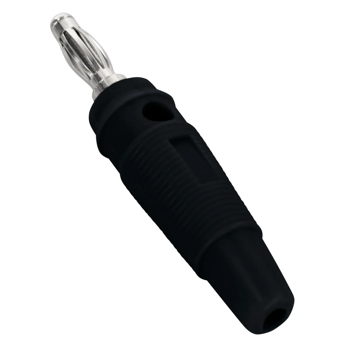 Bananen-Stecker McPower, 4 mm, Querloch, Druckfeder, schwarz – Bild 2