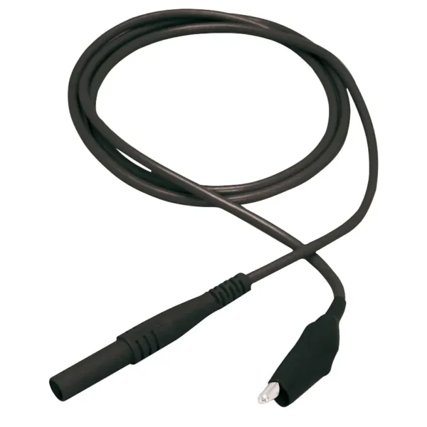 Messleitung McPower, 100cm, schwarz, Sicherheitsstecker -> Krokoklemme