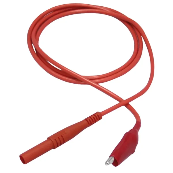 Messleitung McPower, 100cm, rot Sicherheitsstecker -> Krokoklemme
