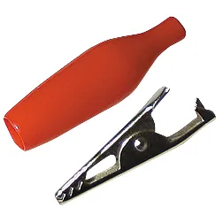 Krokodilklemme, 33 mm, rot, Aufschub-Isolierung