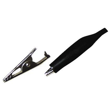 Krokodilklemme, 33 mm, schwarz, Aufschub-Isolierung
