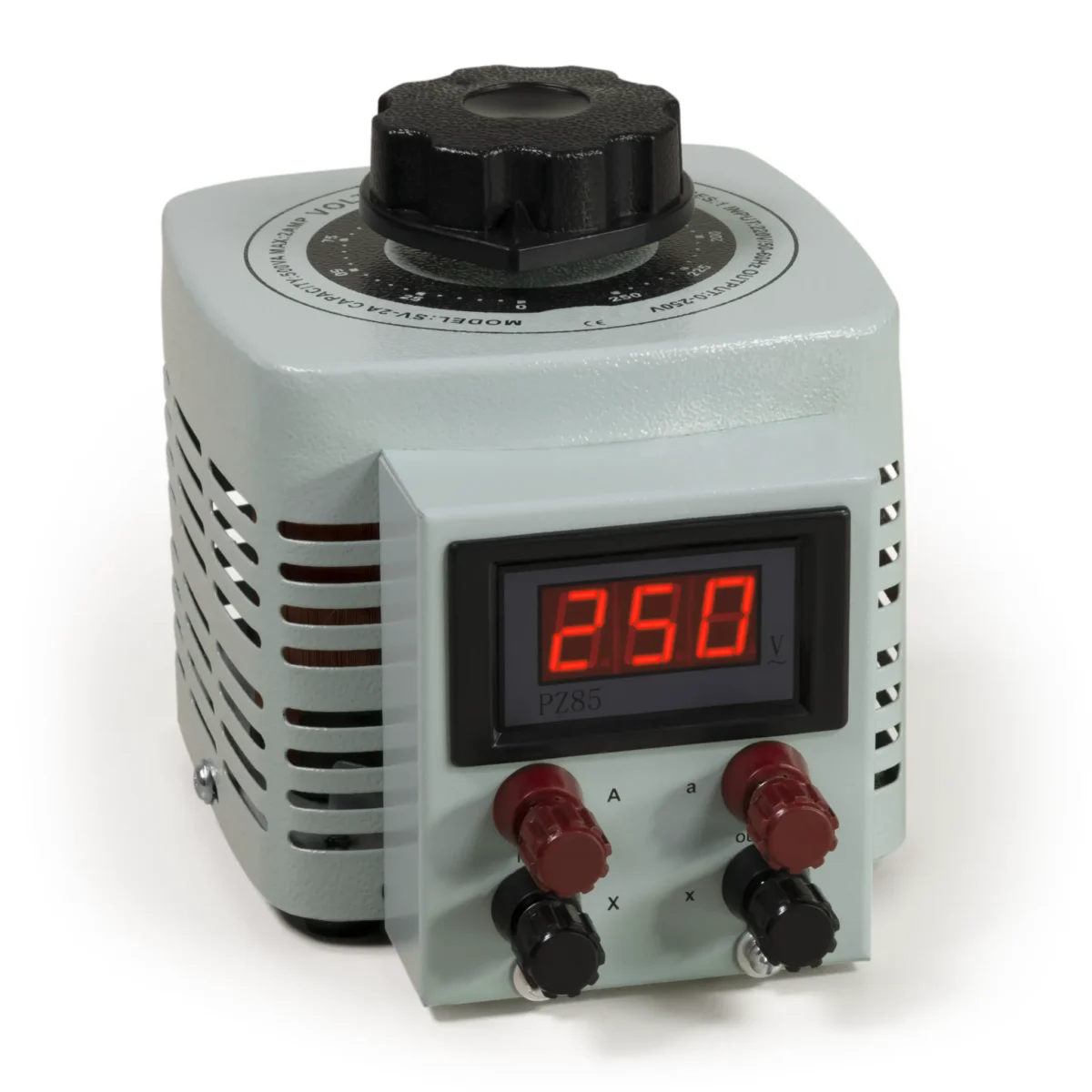 Ringkern-Stelltrafo McPower "V-2000 LED", 0-250 V, 2 A, 500 W, NICHT galvanisch getrennt – Bild 1