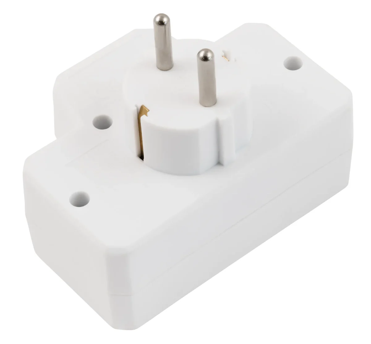 Steckdosenadapter McPower, 1x Schutzkontakt, 2x Euro, mit Schalter – Bild 4
