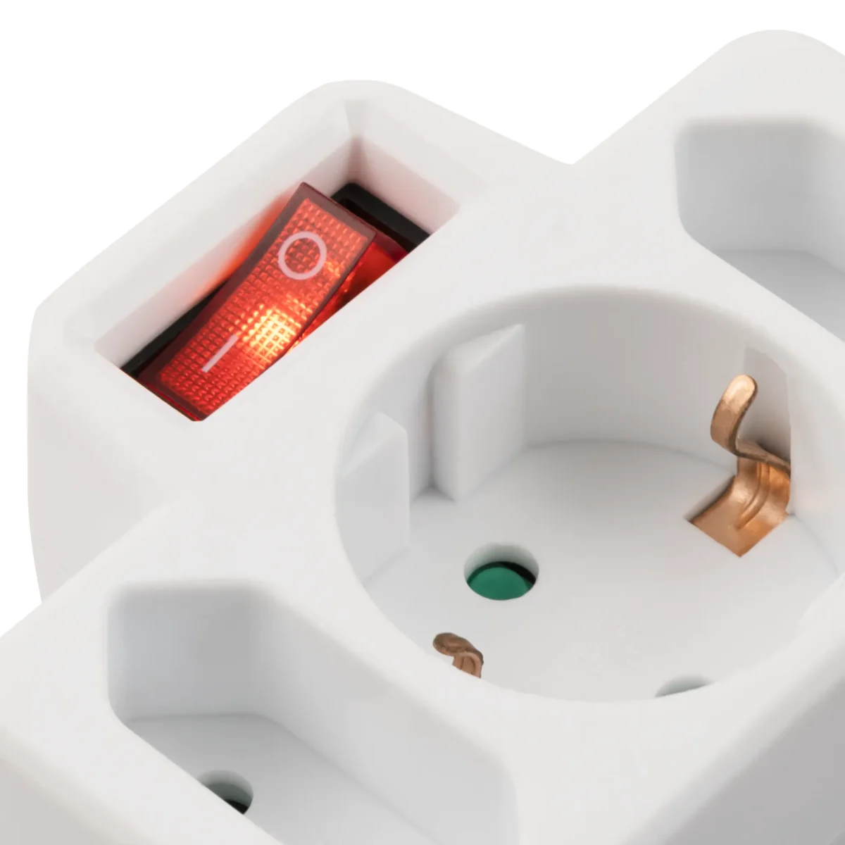 Steckdosenadapter McPower, 1x Schutzkontakt, 2x Euro, mit Schalter – Bild 5