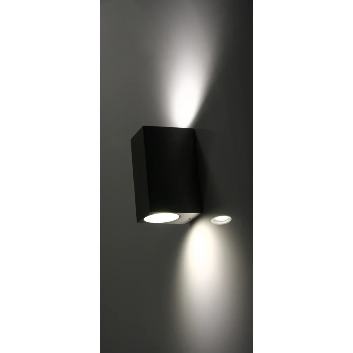 Wandleuchte McShine "Square-E" Edelstahl-Optik, IP44, 2x GU10, Aluminium Gehäuse – Bild 2