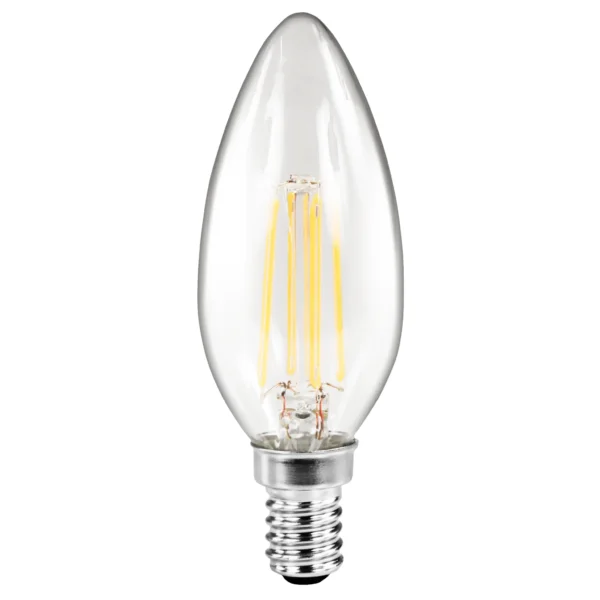 LED Filament Kerzenlampe McShine "Filed", E14, 2W, 260 lm, warmweiß, klar