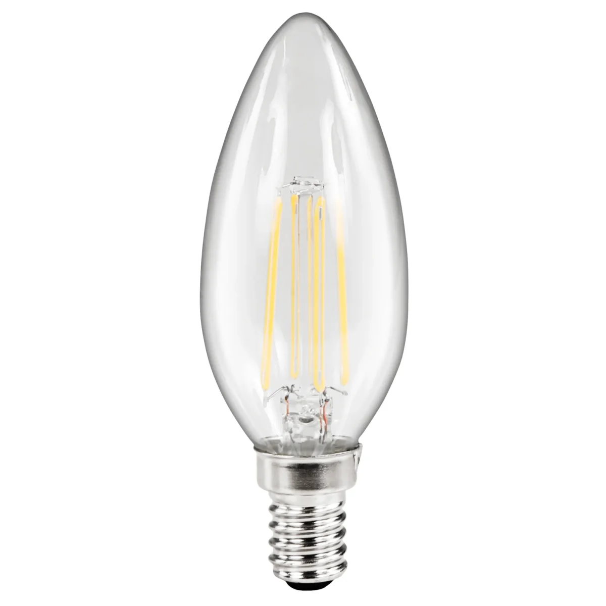LED Filament Kerzenlampe McShine "Filed", E14, 4W, 490 lm, warmweiß, klar – Bild 1