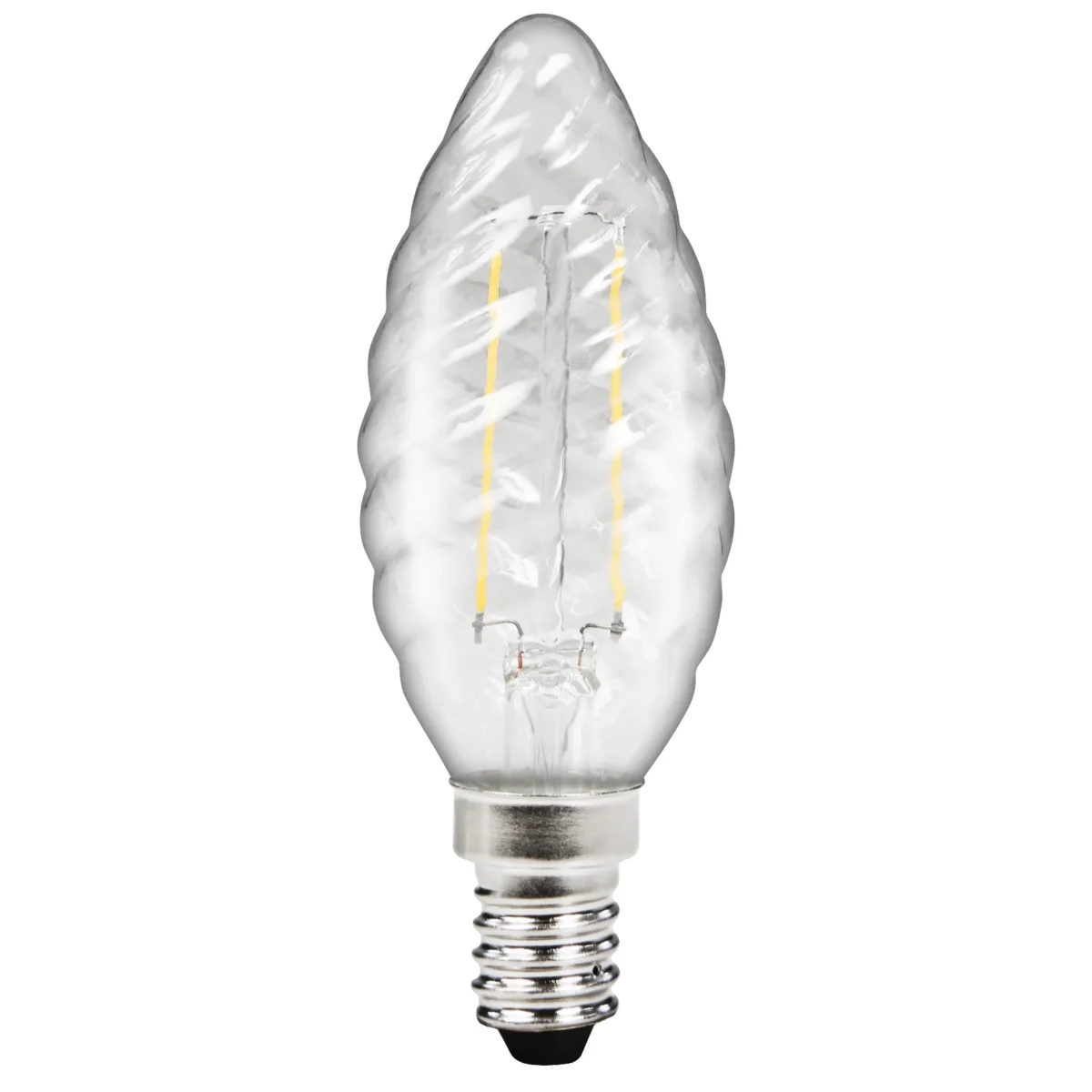 LED Filament Kerzenlampe gedreht McShine "Filed", E14, 2W, 260 lm, warmweiß, klar – Bild 1