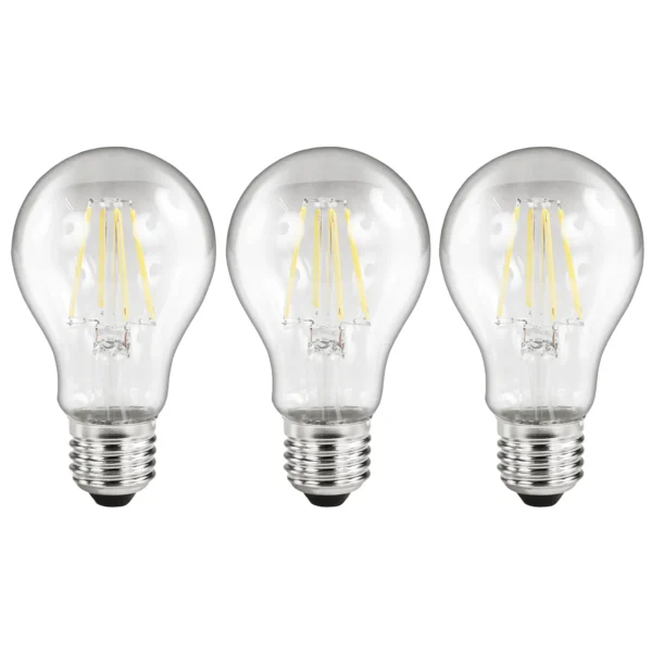 LED Filament Set McShine, 3x Glühlampe, E27, 2W, 200lm, warmweiß, klar