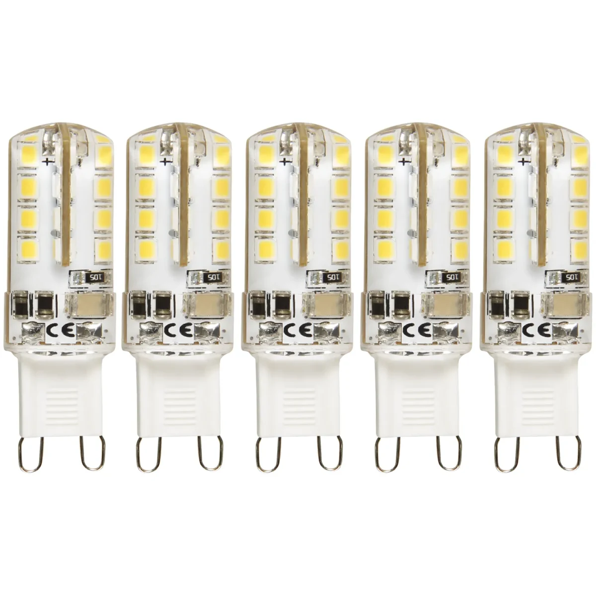 LED-Stiftsockellampe McShine "Silicia", G9, 2,3W, 180 lm, warmweiß, 5er-Pack – Bild 1