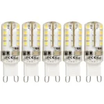 LED-Stiftsockellampe McShine "Silicia", G9, 2,3W, 180 lm, warmweiß, 5er-Pack