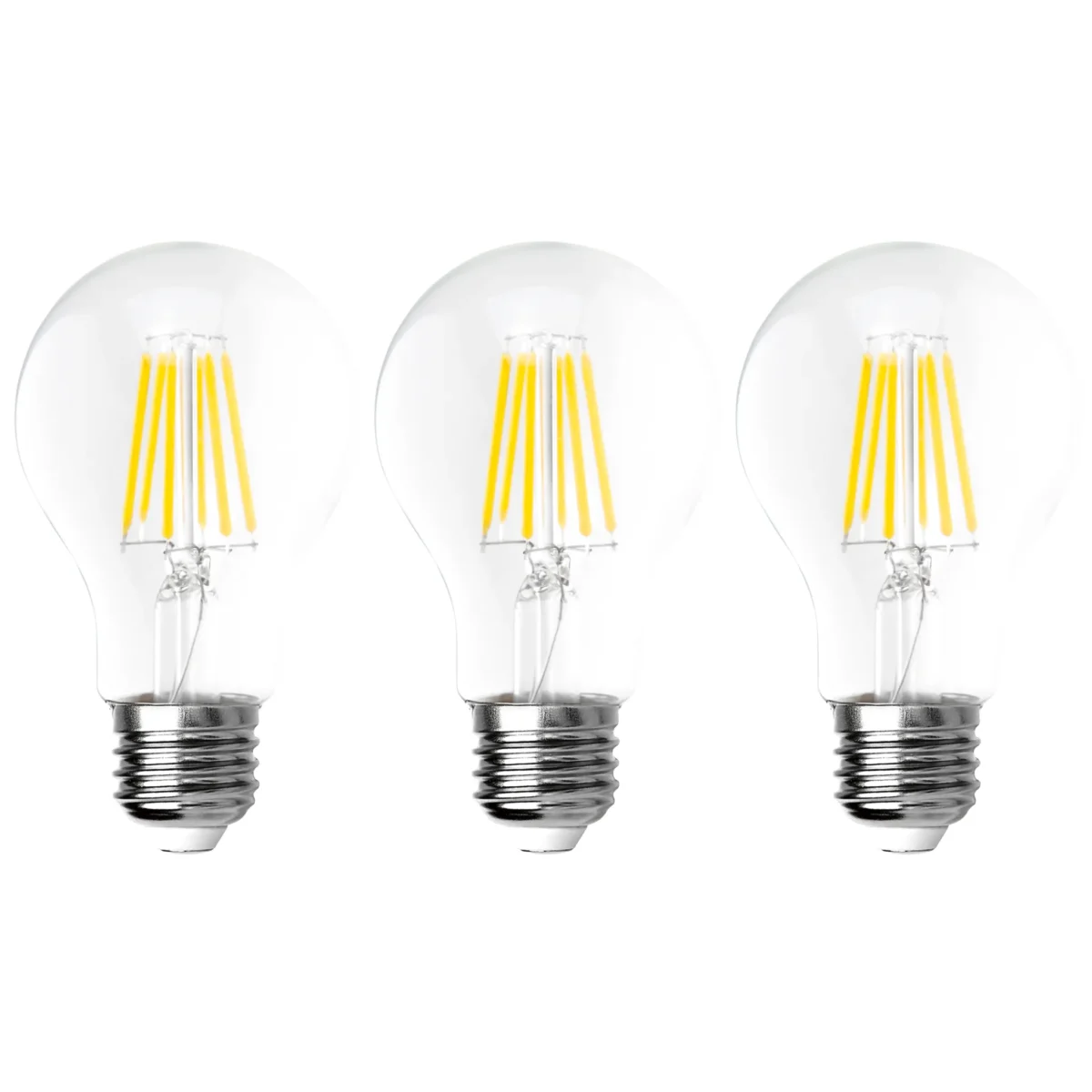 LED Filament Set McShine, 3x Glühlampe, E27, 8W, 1055lm, warmweiß, klar – Bild 1