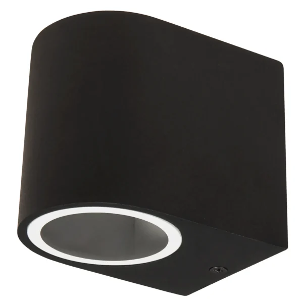 Wandleuchte McShine "Oval-A" schwarz, IP44, 1x GU10, Aluminium Gehäuse