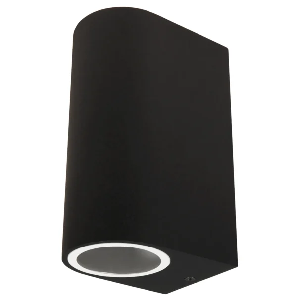 Wandleuchte McShine "Oval-A" schwarz, IP44, 2x GU10, Aluminium Gehäuse