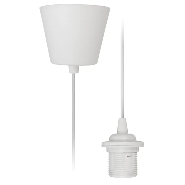 Lampenaufhängung McShine, E27 Fassung, weiß, 230V, 1,2m Kabel