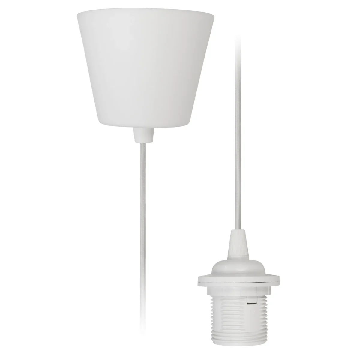 Lampenaufhängung McShine, E27 Fassung, weiß, 230V, 1,2m Kabel, Textilkabel – Bild 1