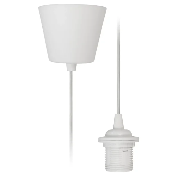 Lampenaufhängung McShine, E27 Fassung, weiß, 230V, 1,2m Kabel, Textilkabel