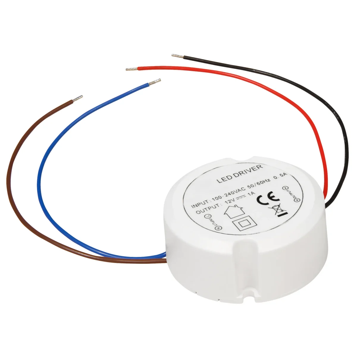 LED-Trafo McShine, elektronisch, 0,5-12W, 230V auf 12V, Ø55x23mm, rund – Bild 1