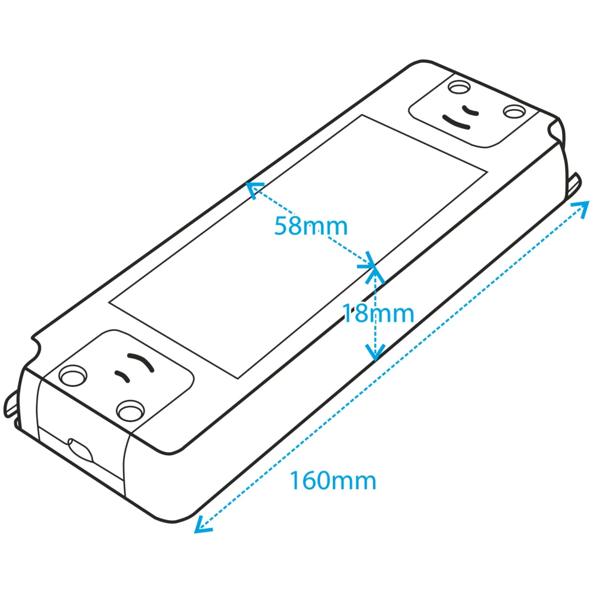 LED-Trafo McShine "Slim" elektronisch, 1-30W, 230V auf 12V, 160x58x18mm – Bild 2