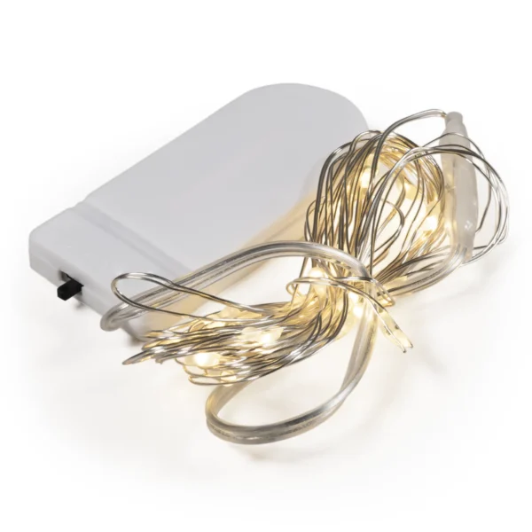 LED Draht-Lichterkette McShine "Micro" 20 LEDs, warmweiß, Batteriebetrieb