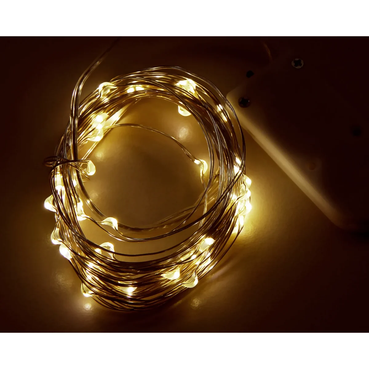 LED Draht-Lichterkette McShine "Micro" 50 LEDs, warmweiß, Batteriebetrieb – Bild 3