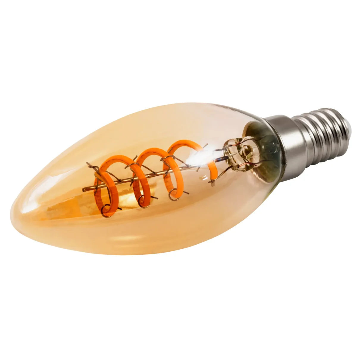 LED Filament Kerzenlampe McShine "Retro" E14, 2W, 150lm, warmweiß, goldenes Glas – Bild 2