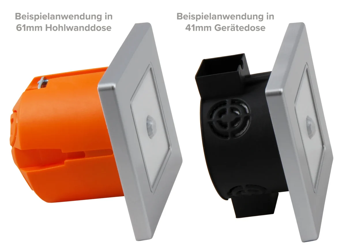 LED-Wand-Einbauleuchte McShine "LWE-86SB" 2W, 150lm, warmweiß, silberner Rahmen – Bild 4