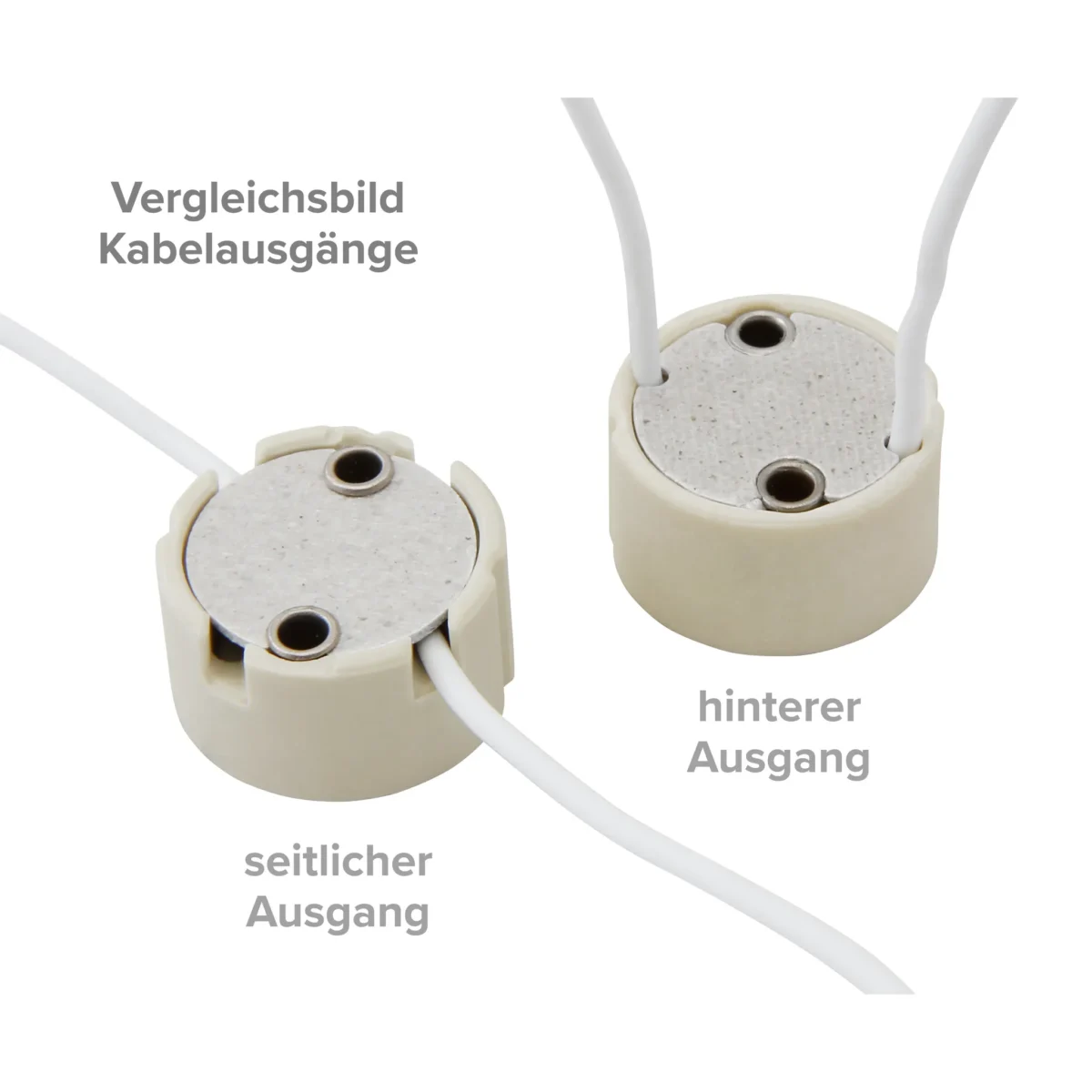 Lampenfassung McShine, GU10, 10cm Kabel, max. 250V/100W, seitlicher Kabelausgang – Bild 3