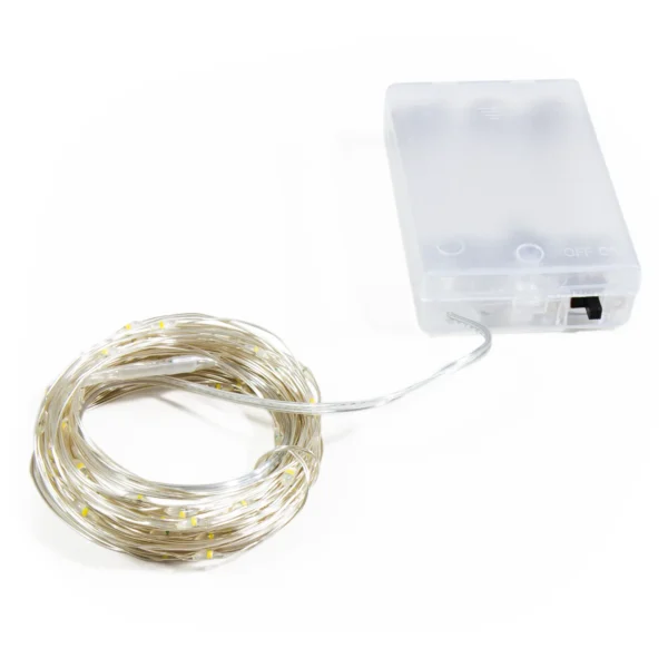 LED Draht-Lichterkette McShine "Micro" 80 LEDs, warmweiß, Batteriebetrieb