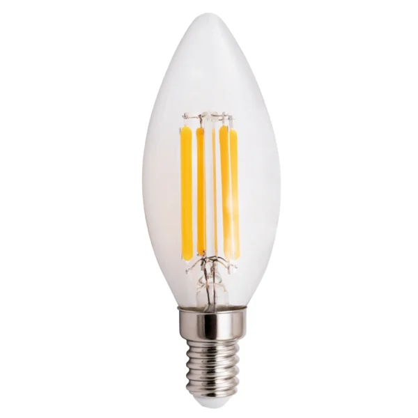 LED Filament Kerzenlampe McShine "Filed", E14, 6W, 820 lm, warmweiß, klar