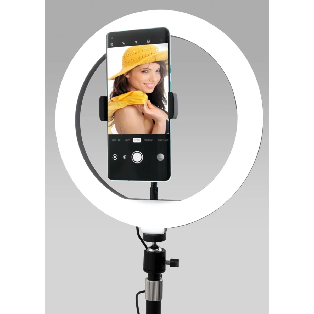 LED Ringleuchte für Smartphone,  Ø20 cm, 3 Lichtfarben, – Bild 2