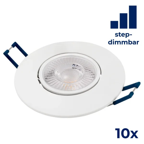 LED-Einbauleuchte McShine "EL-313D" 4,5W, 450lm, 3000K, step-dimmbar, 10er-Pack