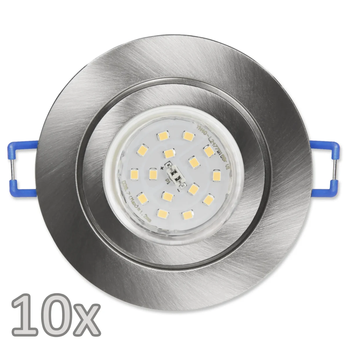 Einbauleuchten-Set McShine, 10xRahmen, 10xLED-Strahler,Edelstahl, 5W,500lm, IP44 – Bild 1