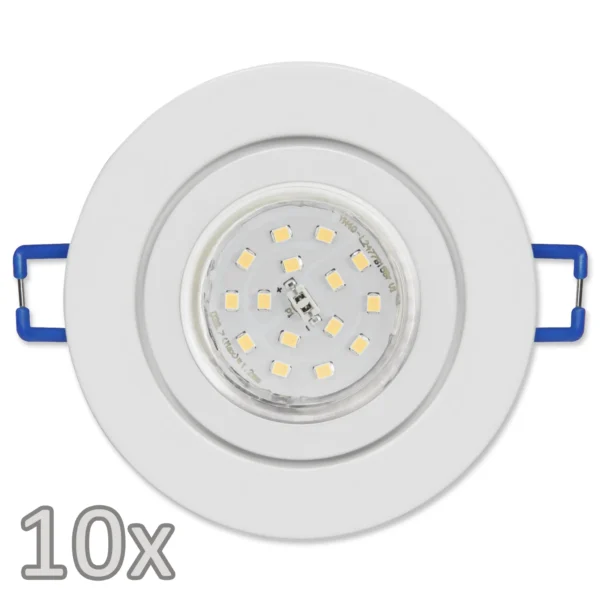 Einbauleuchten-Set McShine, 10xRahmen, 10xLED-Strahler, 5W, 500lm,weiß, IP44