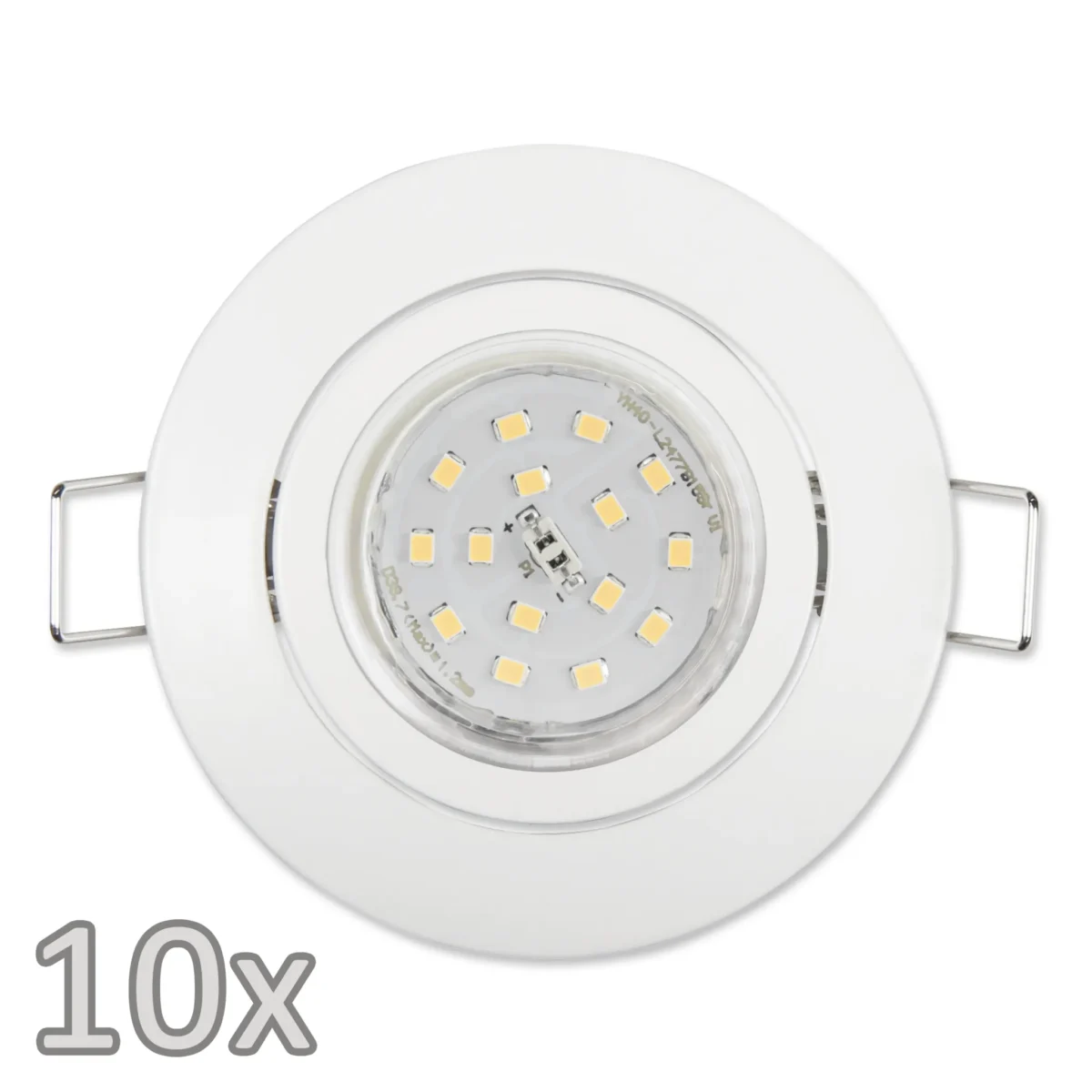 Einbauleuchten-Set McShine, 10xRahmen, 10xLED-Strahler, 5W, 500lm, weiß – Bild 1