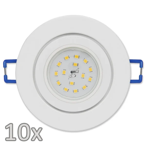 Einbauleuchten-Set McShine, 10xRahmen, 10xLED-Modul, 5W, 400lm, 230V, weiß, IP44
